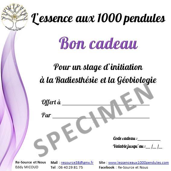 Bon Cadeau Stage Radiesthésie